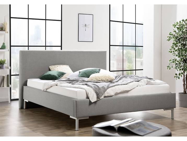 Polsterbett MAINTAL, grau, B:218cm H:102cm L:210cm, Betten, Polsterbett, Bettseiten zerlegt, ohne Bettkasten