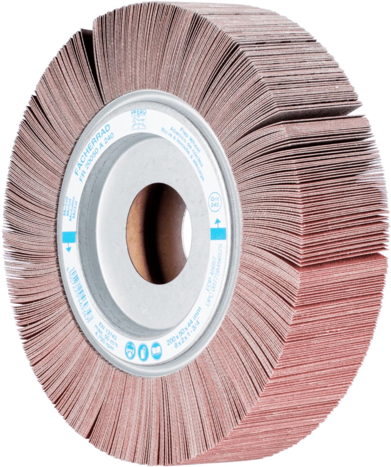 PFERD TOOLS Lamellenschleifrad FR Ø 200x50mm Bohrung Ø 44,0mm A240 für universelle Anwendung (44738241)