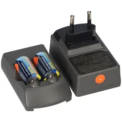 Ladegerät für CR123A Akkus Doppelschachtlader inkl. 2x CR123A Akkus