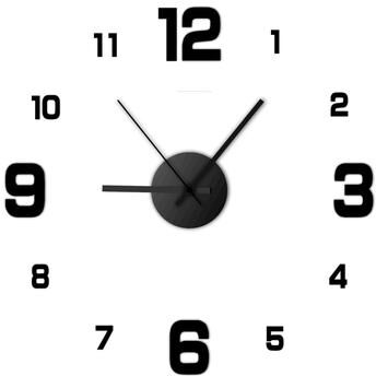 Daily Discovery Modern DIY Wall Clock Frameless Silent Wall Clock Large Decorative Mirror Wall Clock For Home Office black