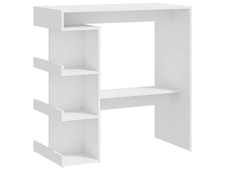 vidaXL Bartisch mit Regal Bartresen Stehtisch Tresentisch Bistrotisch Küchentisch Loungetisch Tisch Weiß 100x50x101,5cm Holzwerkstoff