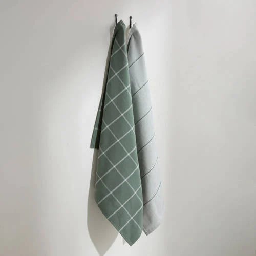 NOUS Living thee- en keukendoek groen (set van 2)