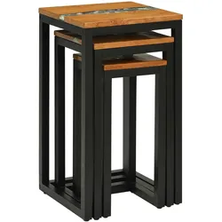 vidaXL, Couchtisch + Beistelltisch, Yadora (Transparente Harz mit zerbrochenem Glas) (39 x 39 x 71 cm)