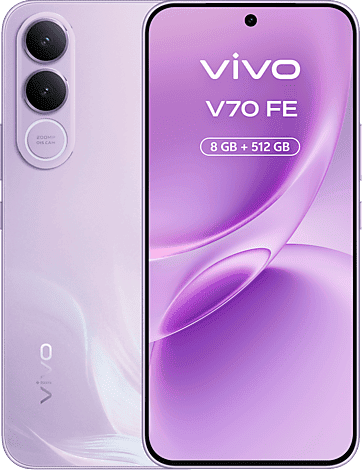 vivo V70 FE, Muse Purple, 512GB, 8GB RAM, 6.83" AMOLED, Dimensity 7360-Turbo, 7000 mAh