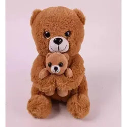 Teddybär mit Jungtier - 20 cm