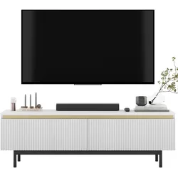 TV-LOWBOARD Selene Weiß matt 140 cm mit Metallrahmen