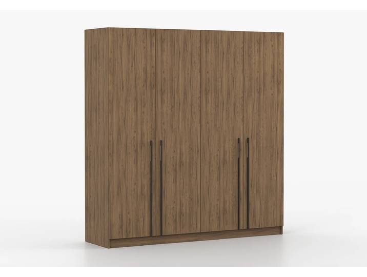Drehtürenschrank ROSA III 4D 200 cm Nussbaum Nussbaum Schwarz