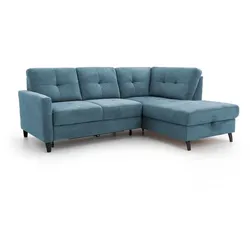 sit & more Ecksofa Valona Stoff Azure