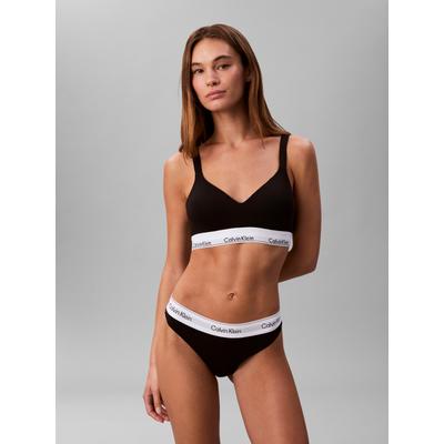 String "MODERN COTTON", Damen, Gr. L (40), schwarz, Obermaterial: 53% Baumwolle, 35% Modal, 12% Elasthan, CALVIN KLEIN UNDERWEAR, unifarben, Unterhosen String, mit breitem Bündchen