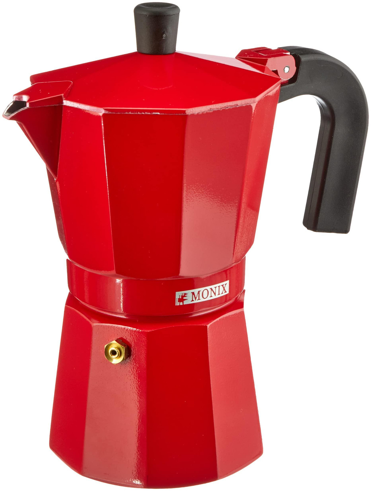 MONIX Fresa Italiaanse koffiemachine van aluminium, aardbeiroze, geschikt voor 6 kopjes