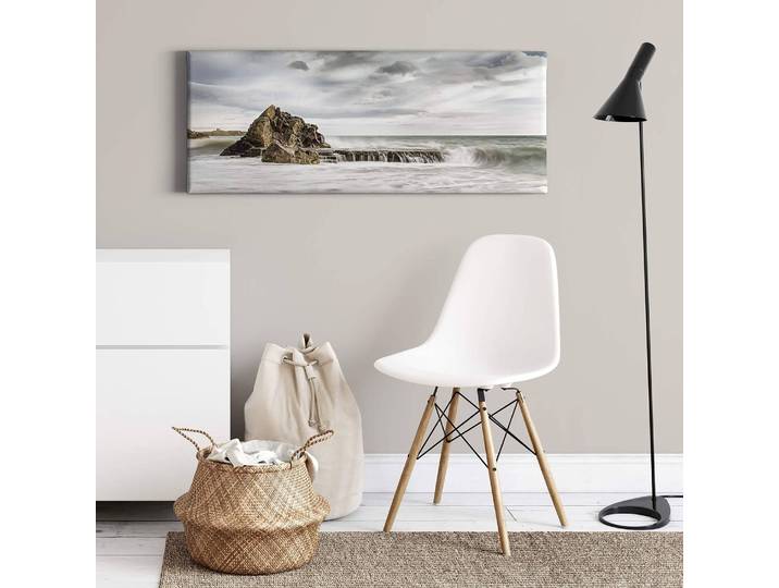 Impression sur toile Rock In The Surf Polyester PVC / Épicéa Bleu 100 x 40cm