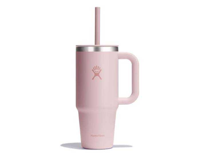 HYDRO FLASK - Travel Tumbler 709ml (24 oz) mit verschließbarem Press-In-Strohhalmdeckel - Edelstahl - Doppelwandige Vakuumisolierung - Spritzwassergeschützter Deckel - Trillium