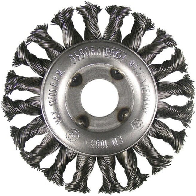 Brosse ronde D.125mm épaisseur fil 0,35mm fil acier 13mm ; Osborn (1212631131)