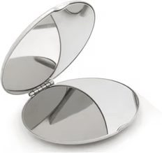 Inspire Curations Stainless Steel Foldable Pocket Mirror For Makeup And Skincare c538 round