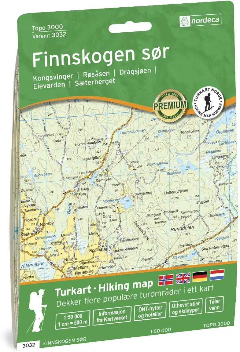 Carte de randonnée n° 3032 - Finnskogen Nord (Norvège)   Nordeca - série 3000