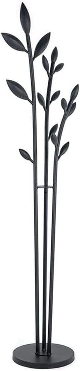 Vrijstaande kapstok en kledingrek met stabiele marmeren voet in zwart, 193 x 35 cm