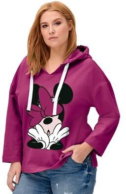 Plus Size Women's Disney Womens Hooded Sweatshirt Raspberry Minnie Mouse by Disney in Raspberry Minnie (Size 14/16)