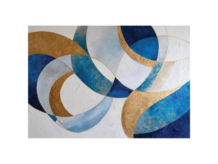 FOTOTAPETE Art Deco Abstrakt Blau 350x250 cm