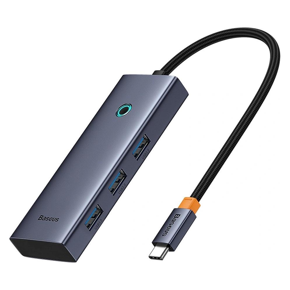 Baseus Hub UltraJoy Series 5w1 USB-C do 1x HDMI4K@30Hz+ 4 x USB-A 3.0 - szary (USB-C, 5 Ports) (6932172659486)