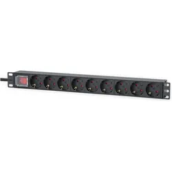 Intellinet 19" 9-fach Steckdosenleiste / PDU, Schutzkontakt, 1 HE, USV Zubehör