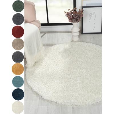 Hochflor-Teppich "My Shaggy", beige (creme), H:37mm Ø:120cm, Polypropylen (PP), MYFLAIR MÖBEL & ACCESSOIRES, Teppiche, Uni-Farben, leicht glänzend, extra weich, auch in rund & als Läufer