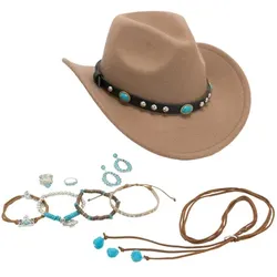 Set "Cowgirl", 10-teilig, braun/türkis