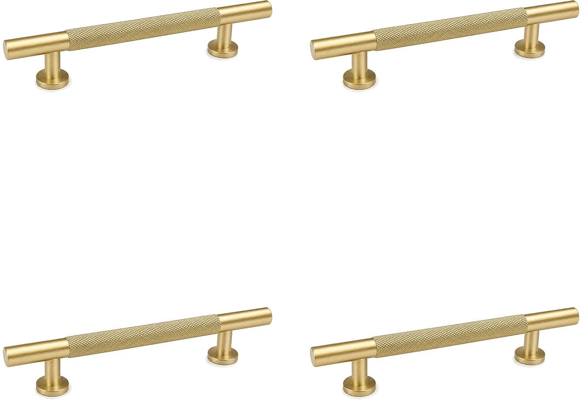 Luxavia Kastgreep Goud 128mm Aluminium 4-pack - Meubelgrepen Set voor Keuken en Lades