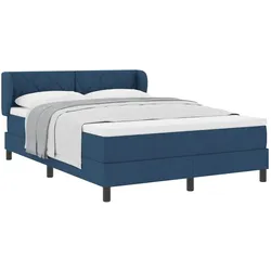 vidaXL, Boxspringbett, Boxspringbett Mit Matratze Stoff Blau (140 x 190 cm)