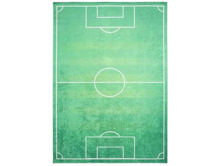 Tapis Enfant Garçon Chambre TAPISO Antidérapant Lavable Doux EMMA Vert Imprimé Terain Foot Sport Doux 80x150 cm