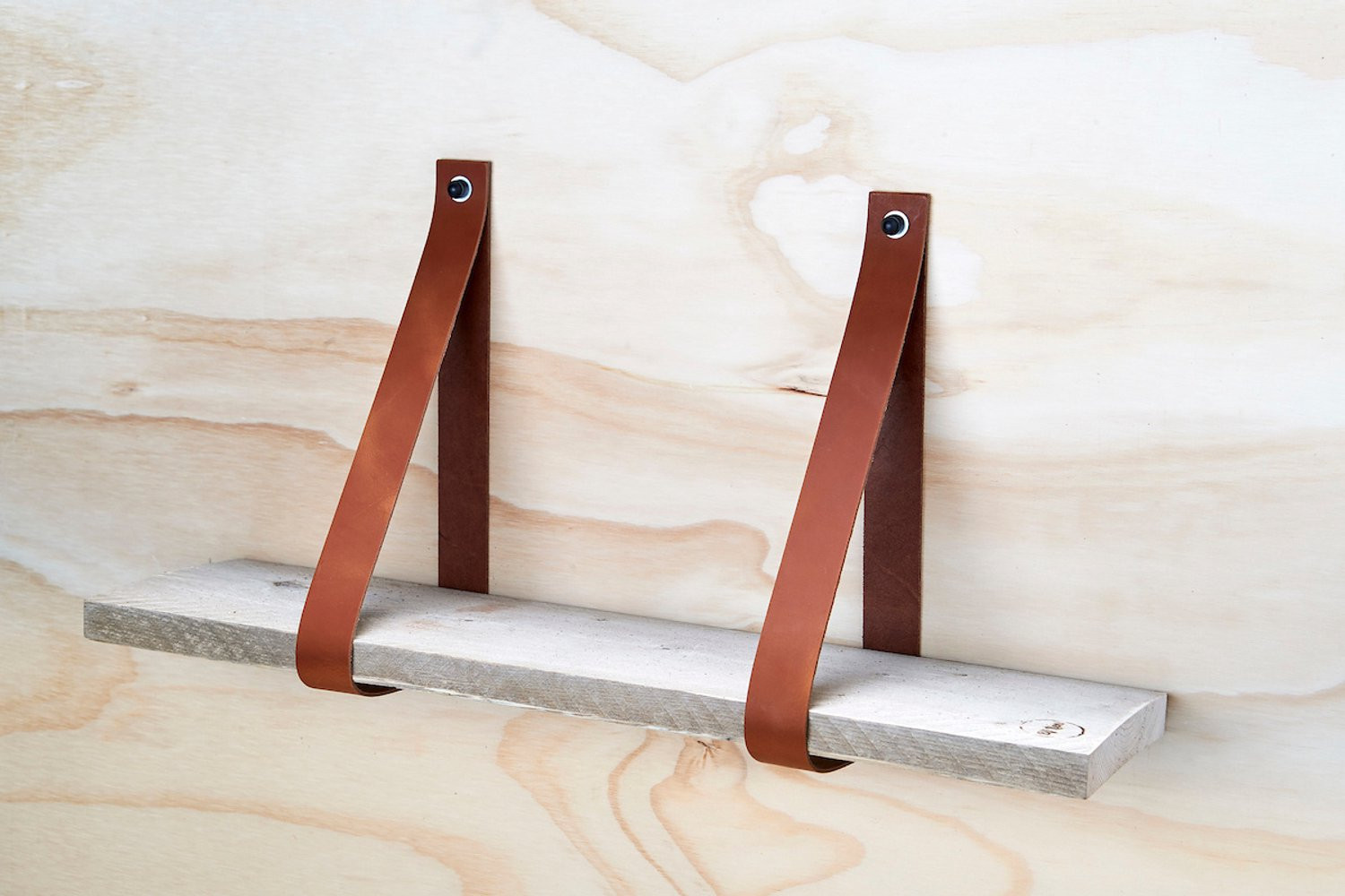 Leren plankdragers Cognac
