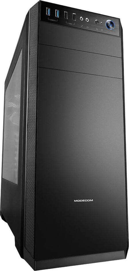 Modecom Oberon Pro Midi-Tower computerbehuizing, zwart, ATX, 2 x 120 mm ventilatoren, stoffilters, USB 3.0