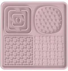 Uplifted Goods Silicone Slow Feeding Lick Mat For Dogs And Cats pink Square