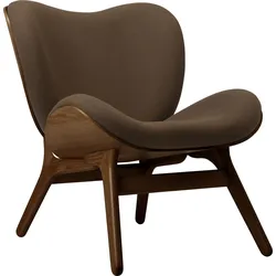 Conversation Piece Sessel dunkelbraun auf dunklen Eichenbeinen