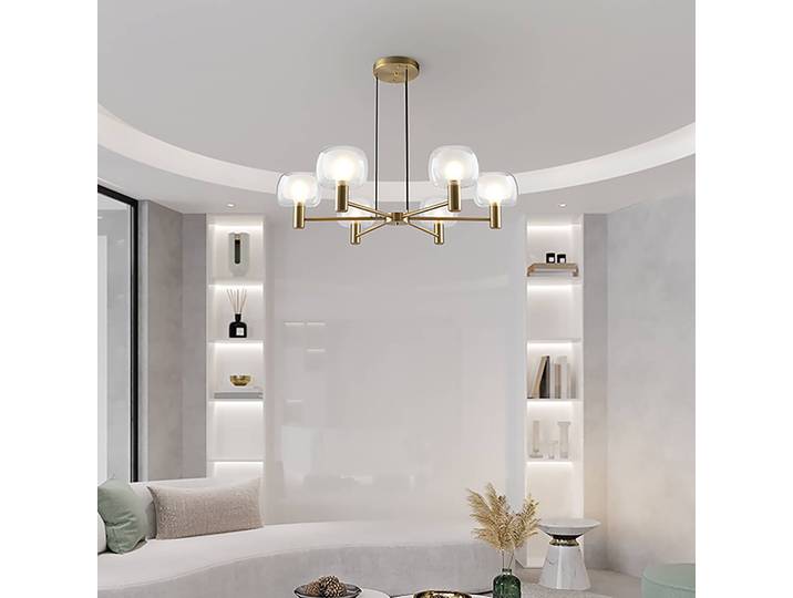 Pendelleuchte Vision Typ A Ø 96cm Gold Aluminium / Klarglas E14