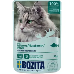 Bozita Häppchen in Gelee 85 Gramm Katzennassfutter 12 x 85 Gramm mit Flussbarsch