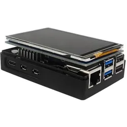 Raspberry Pi Ventilated ABS case kit with 3.5INCH screen for 5, Entwicklungsboard Zubehör, Schwarz