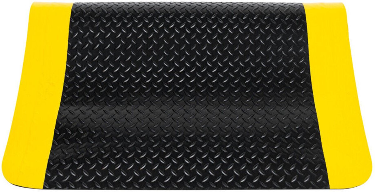 Base+ Anti vermoeidheidsmat Diamond voor professionals, zwart/geel, 90 x 150 cm