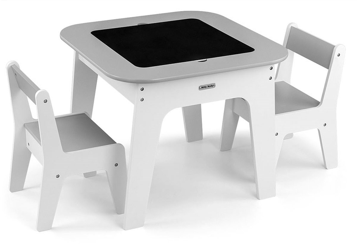Milly Mally Sven kindertafel met 2 stoelen grijs