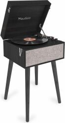 Fremont Record Player with Stand Black TILBUD NU