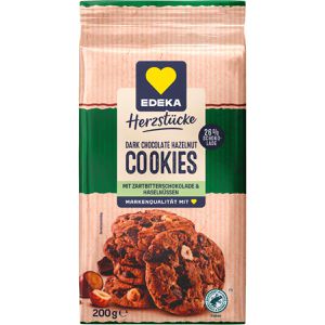 Edeka Kekse Herzstücke Dark Chocolate & Hazelnut Cookies, mit Schokoladenstückchen, 200 g