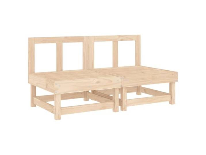 Coespram Garten Mittelsofa 2er Set Massivholz Kiefer Modulsofa Flexibles Sitzerlebnis für Balkon und Terrasse: Modulares Kiefernholz Mittelsofa Set zur Erweiterung von Lounge-Möbeln.