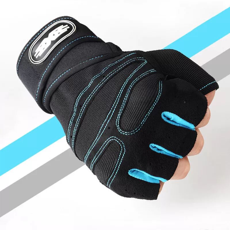 INF Gants d'entraînement - Respirants et confortables L Noir + Bleu