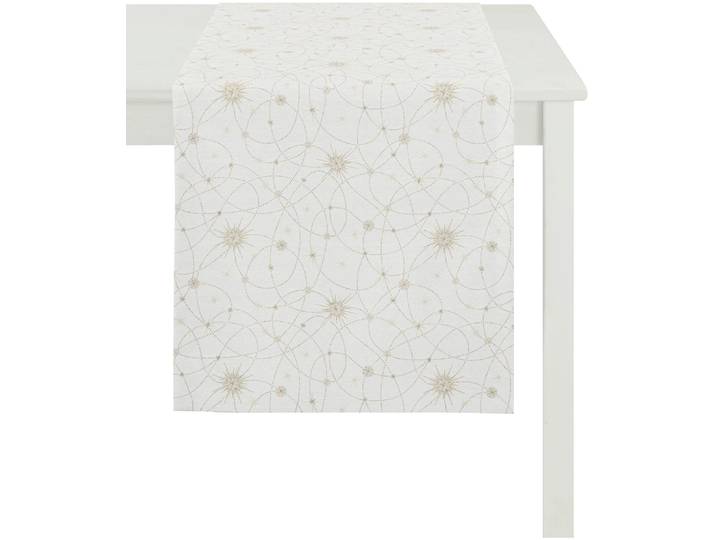 Tischläufer APELT 3009 Christmas Elegance, Weihnachtsdeko, Weihnachten , beige (creme, goldfarben), B:48cm L:140cm, Polyester, Tischdecken, Tischläufer