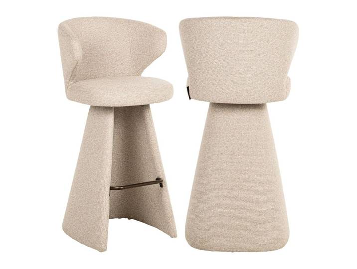 Barhocker Gatsbi Biscotti mit gepolstertem Sitz & Bronze-Fußstütze