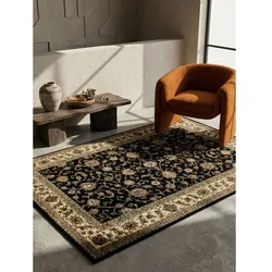 Teppich Kurzflor TANNHEIM in Schwarz, orientalisch, aus Polypropylen, 240 x 340 cm