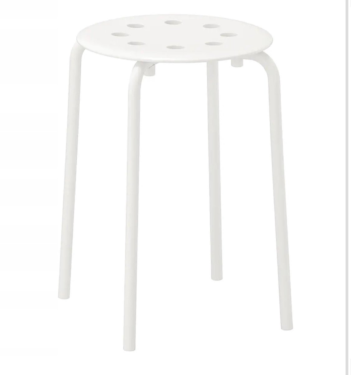 IKEA MARIUS Krukje Wit met Metalen Frame