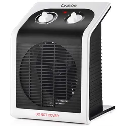 Briebe Elektro-Heizlüfter 2 Heizstufen, Thermostat, Überhitzungsschutz, Tragbarer, HT1182, Schwarz 2000W