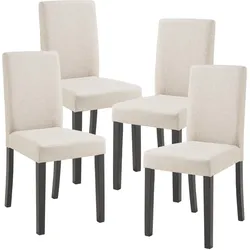 En.Casa, Stühle, Esszimmerstuhl Hamburg 4er Set Textil Beige (4x)