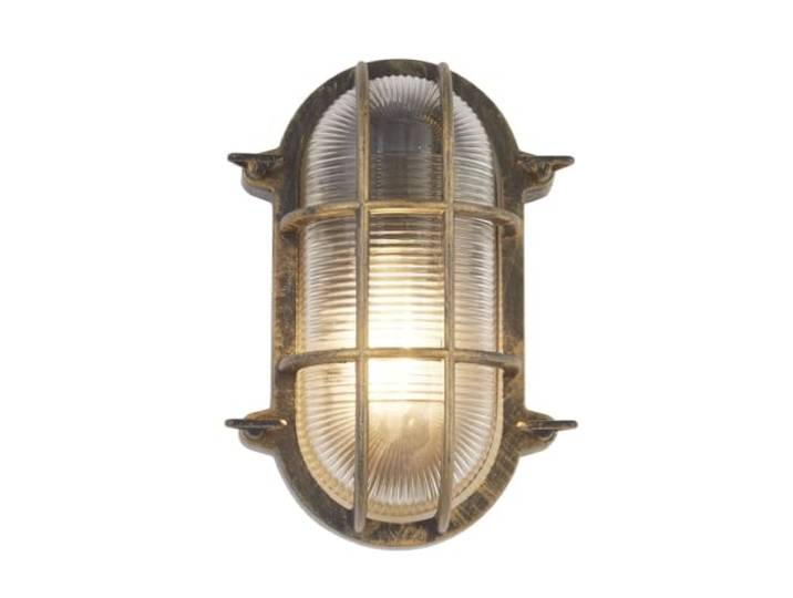 Bulkhead Außenleuchte, Schwarz-Gold-Aluminium, IP44