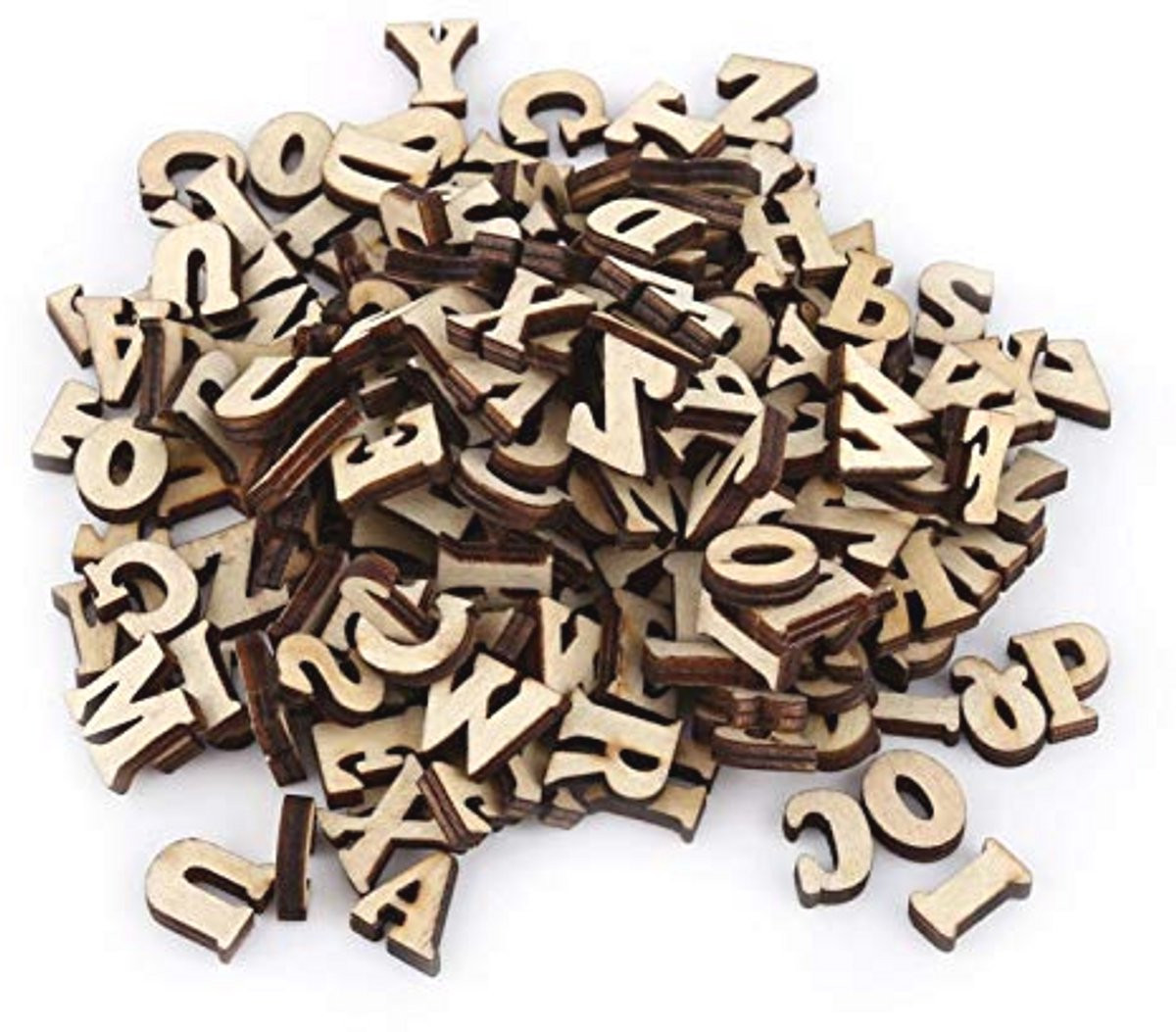 Houten Nummers en Letters Mix, 200 Stuks voor Creatief Knutselen en Decoratie